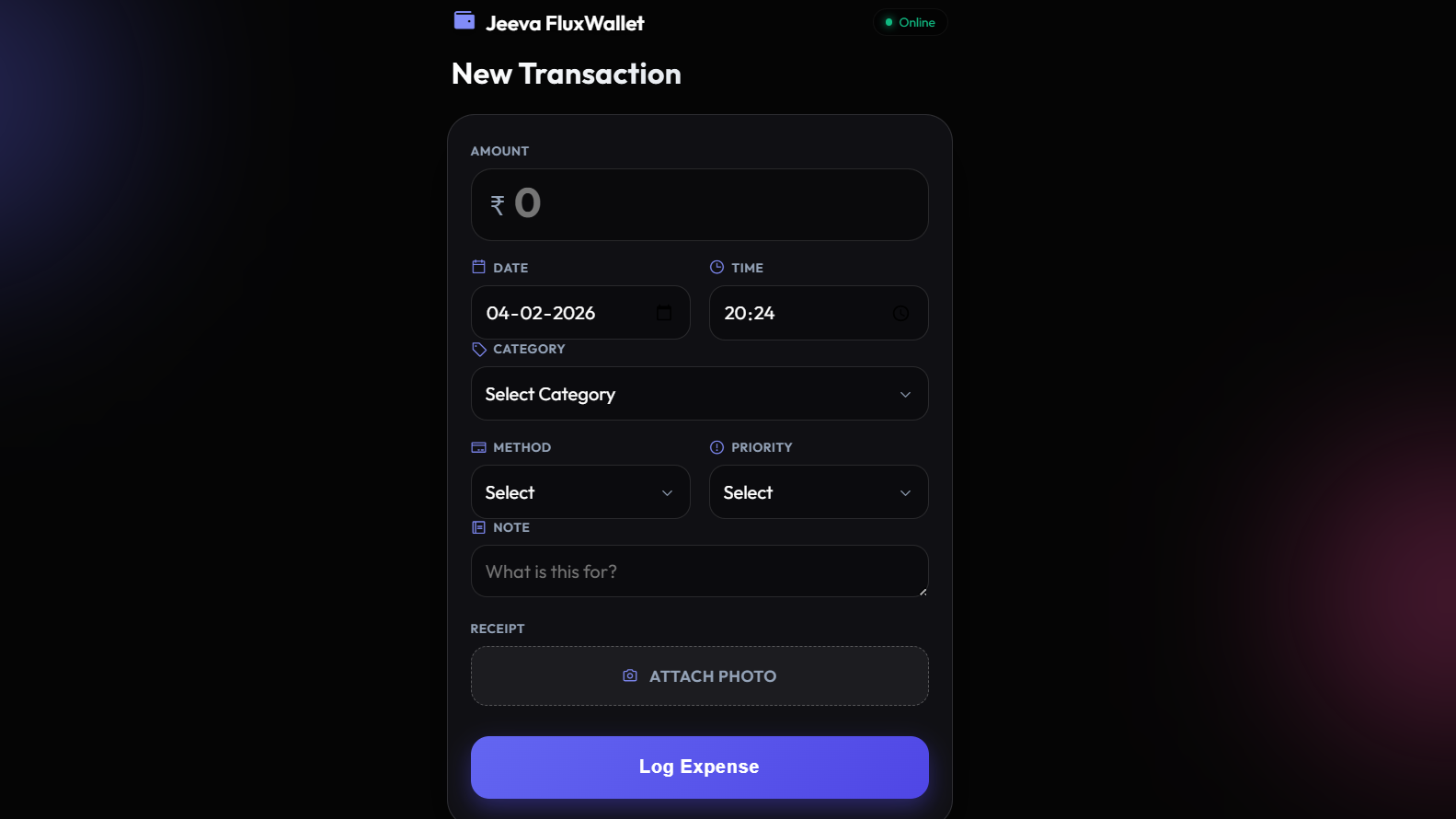 Expense Tracker View 1