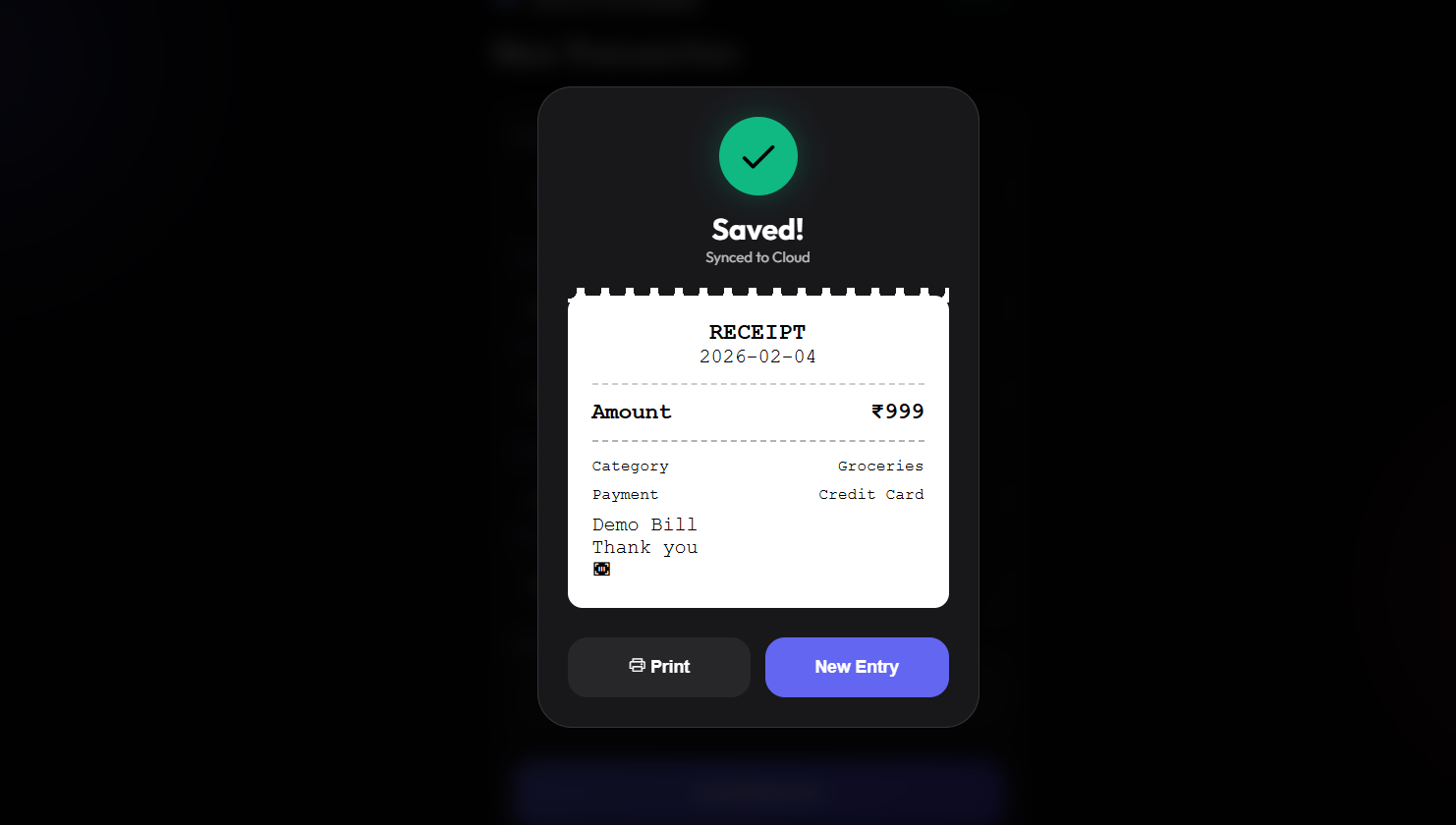 Expense Tracker View 2